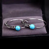 Vintage Punk Women's Alloy Earrings With Turquoise And Geometric Pattern And Electroplating Treatment