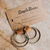 Vintage Retro Bronze Leather Circle Geometric Electroplated Women's Earrings