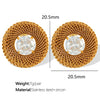 Vintage Retro Style 316L Stainless Steel Oval Inlaid Electroplated Earrings For Women