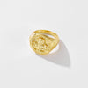 Vintage Round Figure Ring Copper Electroplated Platinum Or 18K Gold Cold Simple Style Adjustable For Women And Unisex