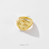 Vintage Round Figure Ring Copper Electroplated Platinum Or 18K Gold Cold Simple Style Adjustable For Women And Unisex
