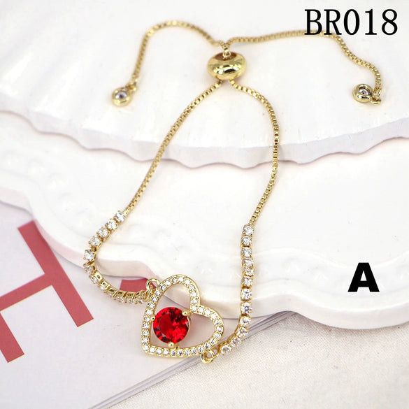 Vintage Simple Heartshaped Copper Women's Electroplated Bracelet