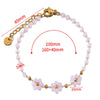 Vintage Small Fresh Daisy Flower Stainless Steel Woven Crystal Chain Electroplated Bracelet Necklace
