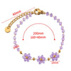 Vintage Small Fresh Daisy Flower Stainless Steel Woven Crystal Chain Electroplated Bracelet Necklace