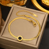 Vintage Small Fresh Style Stainless Steel Bracelet With Love Butterfly And Geometric Heart Shapes Electroplated