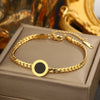 Vintage Small Fresh Style Stainless Steel Bracelet With Love Butterfly And Geometric Heart Shapes Electroplated