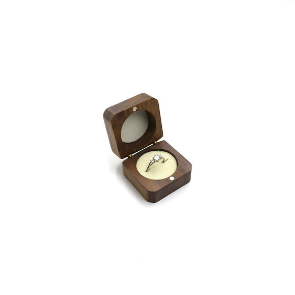 Vintage Solid Wood Jewelry Box With Inverted Inner Circle Design Exquisite Wooden Ring Necklace And Earrings Storage Packaging Box