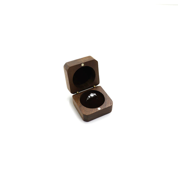 Vintage Solid Wood Jewelry Box With Inverted Inner Circle Design Exquisite Wooden Ring Necklace And Earrings Storage Packaging Box