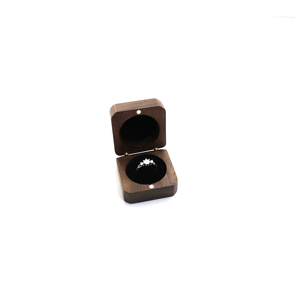 Vintage Solid Wood Jewelry Box With Inverted Inner Circle Design Exquisite Wooden Ring Necklace And Earrings Storage Packaging Box