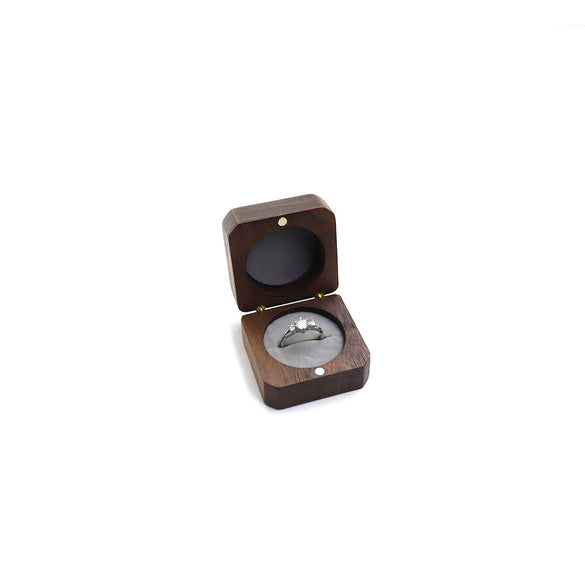 Vintage Solid Wood Jewelry Box With Inverted Inner Circle Design Exquisite Wooden Ring Necklace And Earrings Storage Packaging Box