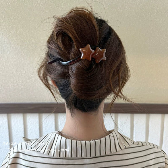 Vintage Star Twist Handmade Women's Hair Clip Mixed Materials Hair Accessory