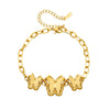 Vintage Style Butterfly 304 Stainless Steel 18K Gold Plated Bracelets In Bulk