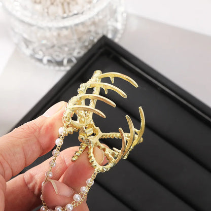 Vintage Style Butterfly Alloy Plating Inlay Rhinestones Hair Claws