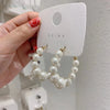 1 Pair Vintage Style C Shape Pearl Alloy Ear Studs