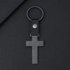 Vintage Style Classic Style Cross Customization Laser Engraving 201 Stainless Steel Pu Leather Plating Unisex Bag Pendant Keychain