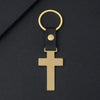 Vintage Style Classic Style Cross Customization Laser Engraving 201 Stainless Steel Pu Leather Plating Unisex Bag Pendant Keychain