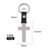 Vintage Style Classic Style Cross Customization Laser Engraving 201 Stainless Steel Pu Leather Plating Unisex Bag Pendant Keychain