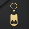 Vintage Style Classic Style Customization Laser Engraving 201 Stainless Steel Pu Leather Plating Unisex Bag Pendant Can Openers Keychain
