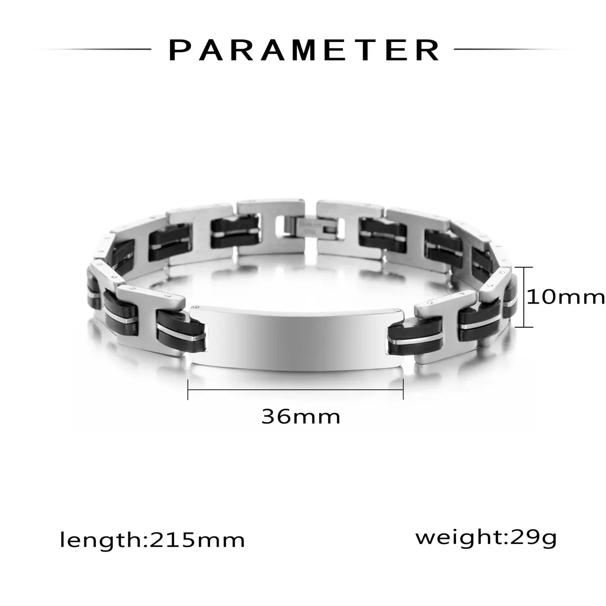 Vintage Style Classic Style Geometric 304 Stainless Steel Silica Gel Men'S ID Bracelet