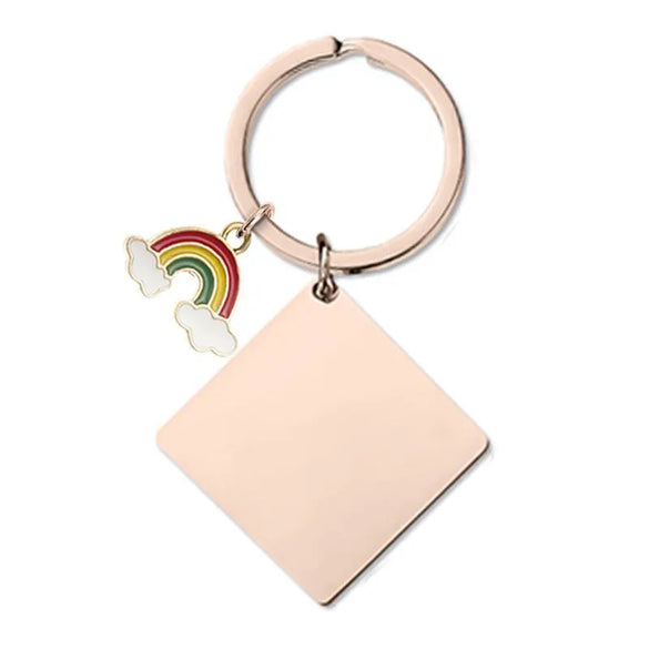 Vintage Style Classic Style Rainbow Jellyfish Customization Laser Engraving Metal Unisex Bag Pendant Keychain