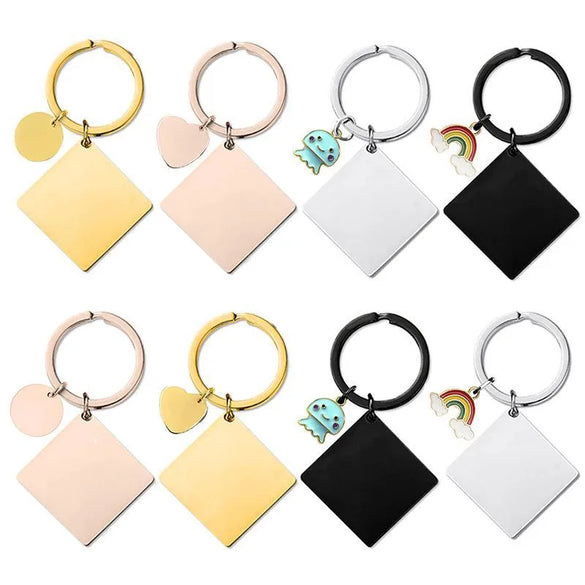Vintage Style Classic Style Rainbow Jellyfish Customization Laser Engraving Metal Unisex Bag Pendant Keychain