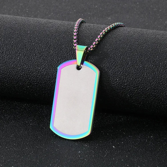 Vintage Style Classic Style Rectangle 304 Stainless Steel 18K Gold Plated Men'S Pendant Necklace Men Pendant Necklaces