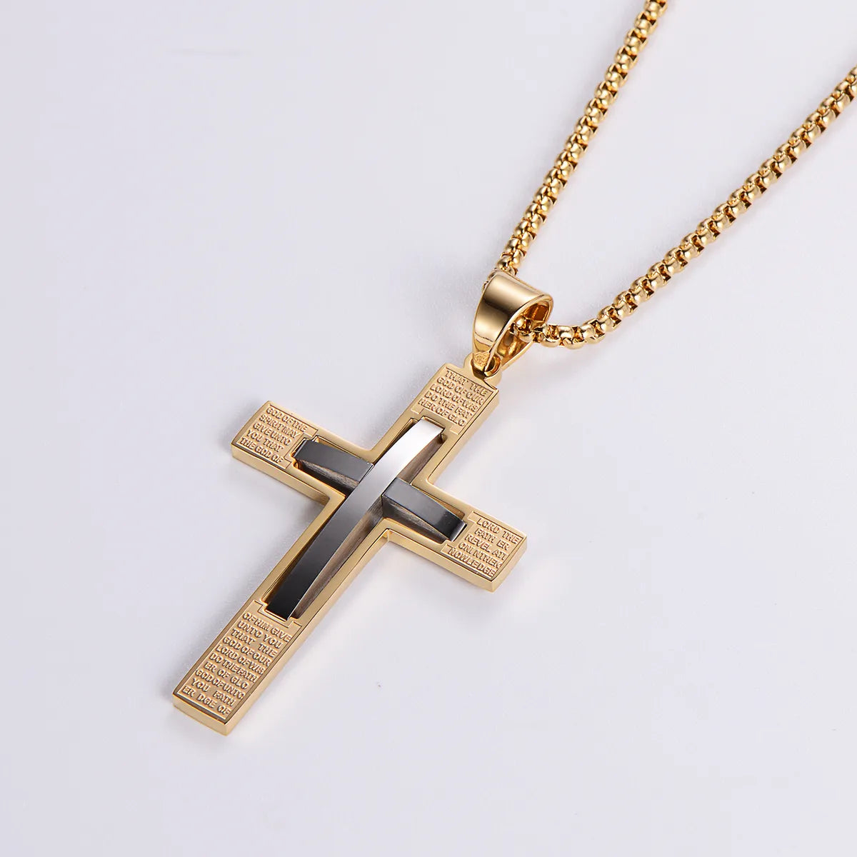 Vintage Style Cross 304 Stainless Steel Plating 18K Gold Plated Unisex