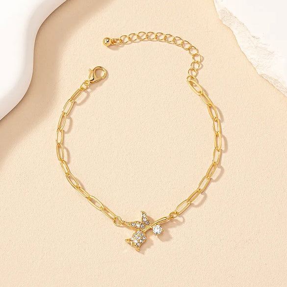 Vintage Style Flower Alloy Plating Inlay Rhinestones Women'S Bracelets