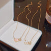 Vintage Style Flower Petal Titanium Steel Plating 18k Gold Plated Pendant Necklace