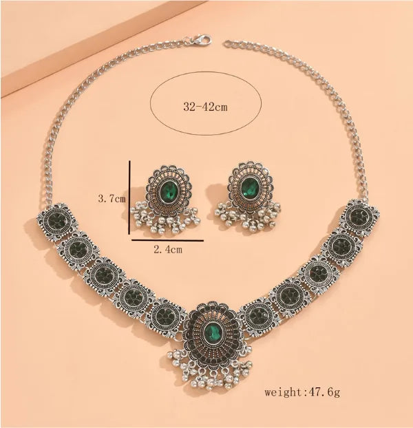 Vintage Style Geometric Alloy Rhinestones Women'S Jewelry Set