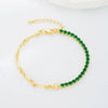 Vintage Style Geometric Copper Gold Plated Zircon Bracelets 1 Piece