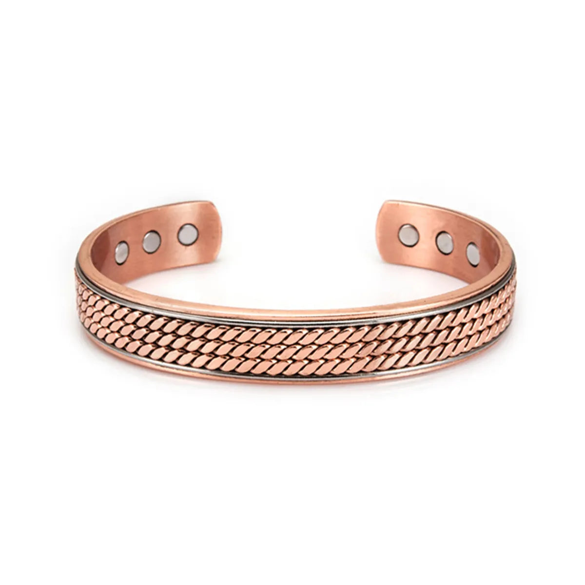 Vintage Style Geometric Copper Magnetic Unisex Bangle