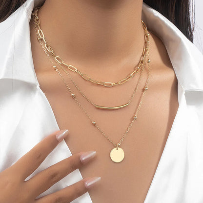 Vintage Style Geometric Round Alloy Wholesale Pendant Necklace