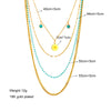 Vintage Style Geometric Stainless Steel Gold Plated Turquoise Layered Necklaces