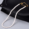 Wholesale Jewelry Vintage Style Geometric 304 Stainless Steel Titanium Steel Artificial Pearls 18K Gold Plated Beaded Necklace