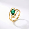 Vintage Style Geometric Zircon Electroplated Diamond Shaped Ring For Women