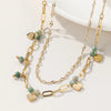 Vintage Style Heart Shape Arylic Titanium Steel Plating 14k Gold Plated Layered Necklaces