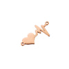 1 Piece Stainless Steel 18K Gold Plated Rose Gold Plated Customization Laser Engraving Heart Shape