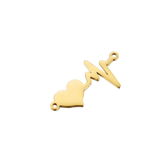 1 Piece Stainless Steel 18K Gold Plated Rose Gold Plated Customization Laser Engraving Heart Shape