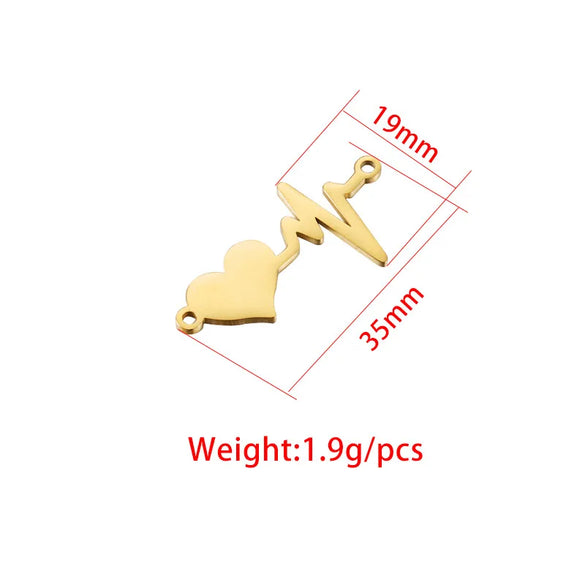 1 Piece Stainless Steel 18K Gold Plated Rose Gold Plated Customization Laser Engraving Heart Shape