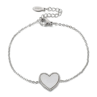 Vintage Style Lady Heart Shape Titanium Steel Plating Bracelets