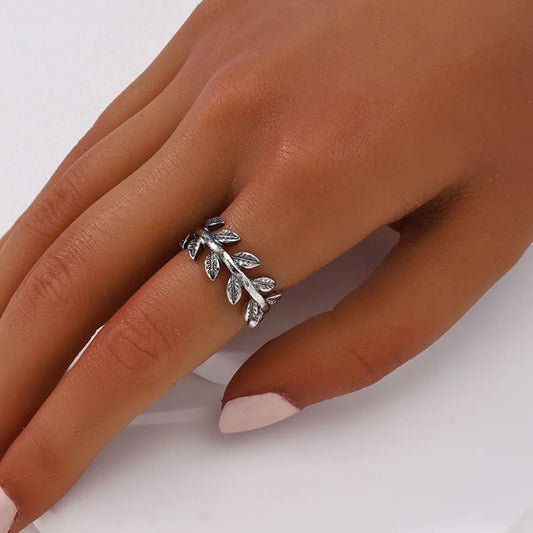 Vintage Style Leaf Alloy Wholesale Rings