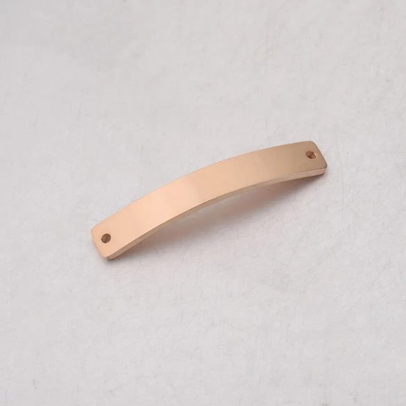 1 Piece Stainless Steel 18K Gold Plated Rose Gold Plated Customization Laser Engraving Rectangle