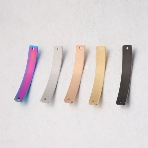 1 Piece Stainless Steel 18K Gold Plated Rose Gold Plated Customization Laser Engraving Rectangle