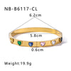 Vintage Style Simple Style Classic Style Heart Shape 304 Stainless Steel 18K Gold Plated Zircon Bangle In Bulk