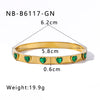 Vintage Style Simple Style Classic Style Heart Shape 304 Stainless Steel 18K Gold Plated Zircon Bangle In Bulk
