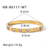 Vintage Style Simple Style Classic Style Heart Shape 304 Stainless Steel 18K Gold Plated Zircon Bangle In Bulk