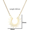 Vintage Style Simple Style Classic Style Sun Stainless Steel Plating 18k Gold Plated Pendant Necklace