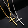 Vintage Style Simple Style Cross 304 Stainless Steel Plating Gold Plated Silver Plated Men'S Pendant Necklace