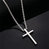 Vintage Style Simple Style Cross 304 Stainless Steel Plating Gold Plated Silver Plated Men'S Pendant Necklace